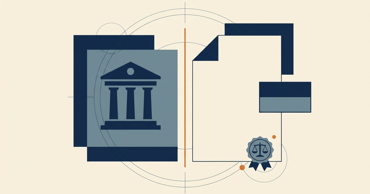 Contrat scellé d'une balance séparé d'un palais de justice, illustration graphique