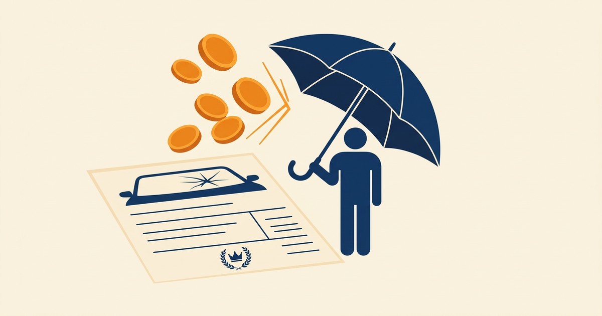 Facture de pare-brise et pièces de 40 euros sur un bureau, illustration de l'indemnité forfaitaire de recouvrement